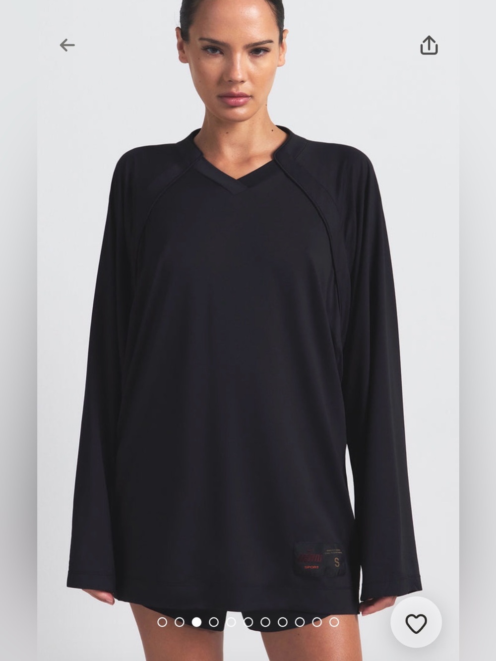 Nike x SKIMS Airy V-Neck Oversized Top Long Sleeve Jersey Black Athleisure XL